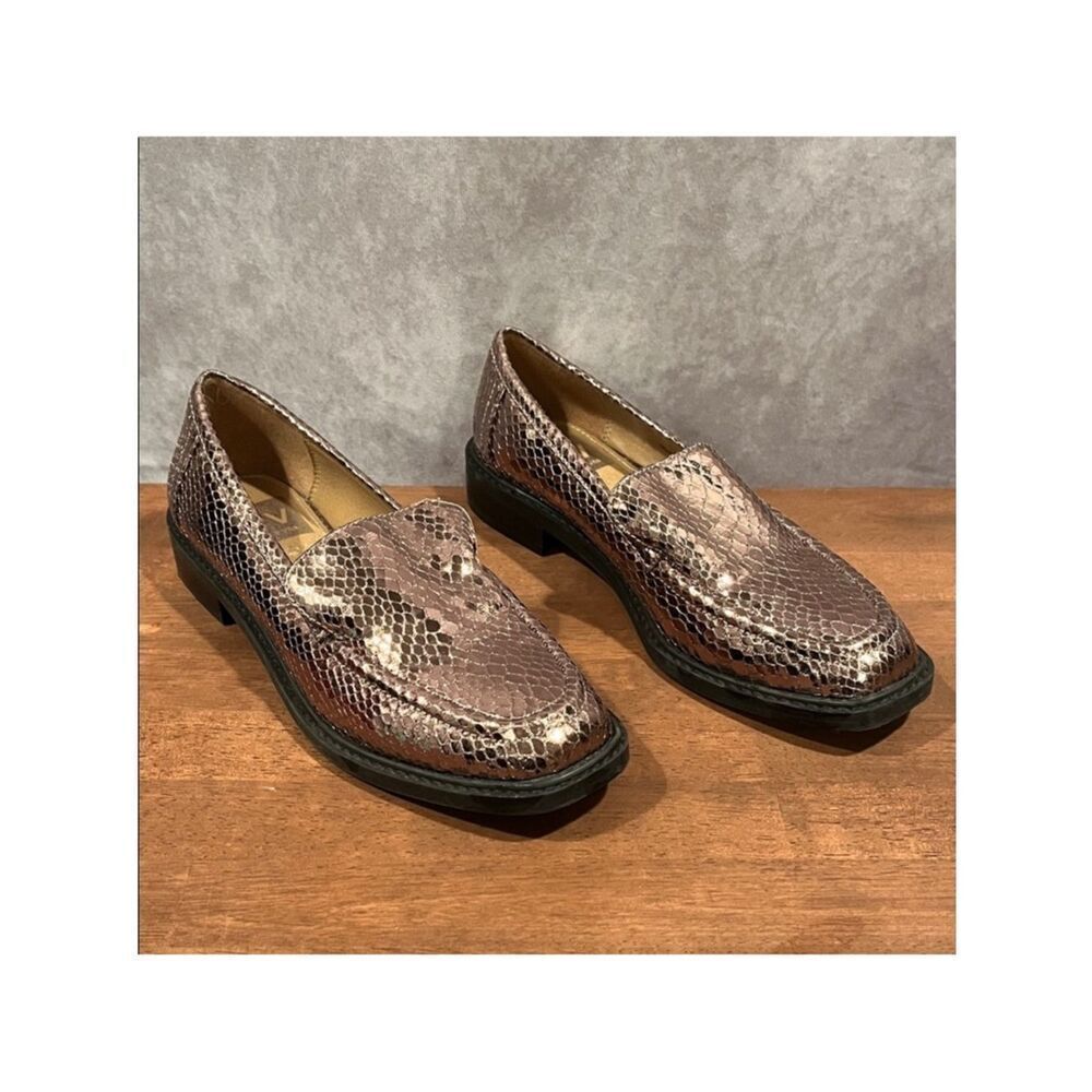 Dolce Vita Snakeskin Metallic Loafers size 5.5